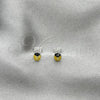 Sterling Silver Stud Earring, Yellow Enamel Finish, Silver Finish, 02.406.0001.01