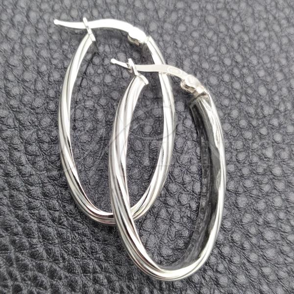 Sterling Silver Medium Hoop, Diamond Cutting Finish, Silver Finish, 02.389.0108.30