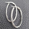 Sterling Silver Medium Hoop, Diamond Cutting Finish, Silver Finish, 02.389.0108.30