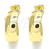 Oro Laminado Stud Earring, Gold Filled Style Chunky Design, Polished, Golden Finish, 02.163.0152