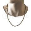 Oro Laminado Basic Necklace, Gold Filled Style Rope Design, Polished, Golden Finish, 04.213.0206.24