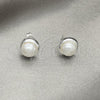 Sterling Silver Stud Earring, with Ivory Pearl, Polished, Silver Finish, 02.408.0086.08