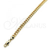 Oro Laminado Basic Bracelet, Gold Filled Style Miami Cuban Design, Polished, Golden Finish, 04.63.1398.08