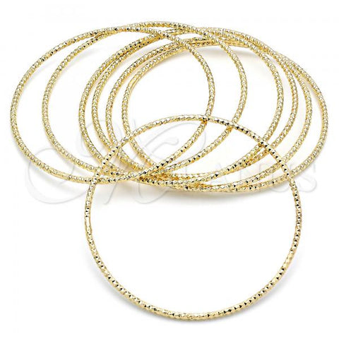 Oro Laminado Semanario Bangle, Gold Filled Style Diamond Cutting Finish, Golden Finish, 07.93.0003.05