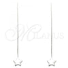 Sterling Silver Threader Earring, Star Design, Polished, Rhodium Finish, 02.332.0081