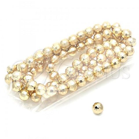Oro Laminado Bead, Gold Filled Style Ball Design, Diamond Cutting Finish, Golden Finish, 5.234.026.10.100