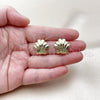 Oro Laminado Stud Earring, Gold Filled Style Shell Design, Polished, Golden Finish, 02.282.0045