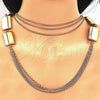 Oro Laminado Fancy Necklace, Gold Filled Style Polished, Golden Finish, 04.321.0020.28