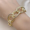 Oro Laminado Fancy Bracelet, Gold Filled Style Chunky Design, Polished, Golden Finish, 03.331.0299.08