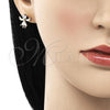 Oro Laminado Stud Earring, Gold Filled Style Angel Design, with White Cubic Zirconia, Polished, Golden Finish, 02.310.0066