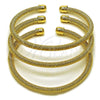 Oro Laminado Trio Bangle, Gold Filled Style Diamond Cutting Finish, Golden Finish, 07.282.0045