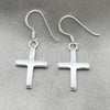 Sterling Silver Dangle Earring, Cross Design, Polished, Silver Finish, 02.397.0015