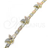Oro Laminado Fancy Bracelet, Gold Filled Style Eagle Design, Polished, Tricolor, 03.380.0029.08