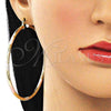 Oro Laminado Extra Large Hoop, Gold Filled Style Diamond Cutting Finish, Tricolor, 02.213.0244.70