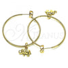 Oro Laminado Medium Hoop, Gold Filled Style Elephant Design, Polished, Golden Finish, 02.63.2739.40