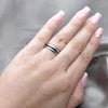Stainless Steel Mens Ring, Black Enamel Finish, Rhodium Finish, 01.63.0703.06