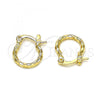 Oro Laminado Small Hoop, Gold Filled Style Diamond Cutting Finish, Golden Finish, 02.96.0087.12