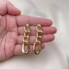 Oro Laminado Long Earring, Gold Filled Style Polished, Golden Finish, 02.213.0566
