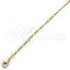 Oro Laminado Basic Necklace, Gold Filled Style Figaro Concave Design, Polished, Golden Finish, 04.213.0069.18