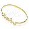 Stainless Steel Individual Bangle, Polished, Golden Finish, 07.110.0017.05 (04 MM Thickness, Size 5 - 2.50 Diameter)
