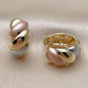 Oro Laminado Huggie Hoop, Gold Filled Style Polished, Tricolor, 02.195.0187.2.16