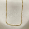 Oro Laminado Basic Necklace, Gold Filled Style Curb Design, Polished, Golden Finish, 5.222.008.18