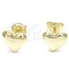 Sterling Silver Stud Earring, Heart Design, Polished, Golden Finish, 02.369.0019.1
