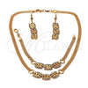 Oro Laminado Necklace, Bracelet and Earring, Gold Filled Style with  Cubic Zirconia, Golden Finish, 16.004