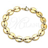 Oro Laminado Basic Anklet, Gold Filled Style Chunky Design, Polished, Golden Finish, 04.116.0063.10