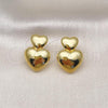 Oro Laminado Dangle Earring, Gold Filled Style Chunky Design, Polished, Golden Finish, 02.368.0079
