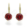 Oro Laminado Leverback Earring, Gold Filled Style with Orange Cubic Zirconia, Polished, Golden Finish, 5.128.078