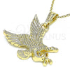 Oro Laminado Fancy Pendant, Gold Filled Style Eagle Design, Polished, Golden Finish, 05.351.0114