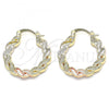 Oro Laminado Small Hoop, Gold Filled Style Polished, Tricolor, 02.170.0344.25