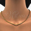 Oro Laminado Basic Necklace, Gold Filled Style Box Design, Polished, Golden Finish, 04.317.0005.24