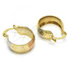 Oro Laminado Small Hoop, Gold Filled Style Diamond Cutting Finish, Tricolor, 02.163.0034.1.20