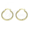 Oro Laminado Medium Hoop, Gold Filled Style Diamond Cutting Finish, Golden Finish, 02.213.0151.30