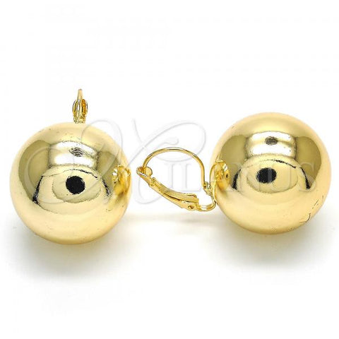 Oro Laminado Leverback Earring, Gold Filled Style Polished, Golden Finish, 02.122.0108