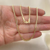 Oro Laminado Basic Necklace, Gold Filled Style Box Design, Polished, Golden Finish, 5.222.038.22