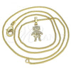 Oro Laminado Pendant Necklace, Gold Filled Style Little Girl Design, Polished, Golden Finish, 04.213.0195.20
