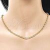 Oro Laminado Basic Necklace, Gold Filled Style Rolo Design, Polished, Golden Finish, 04.213.0352.24