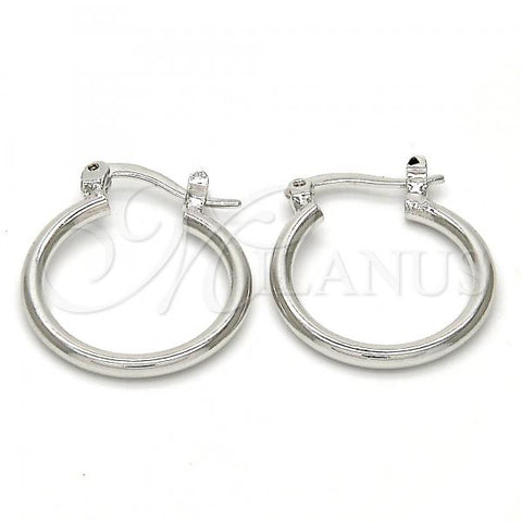 Rhodium Plated Small Hoop, Polished, Rhodium Finish, 5.134.013.1.15
