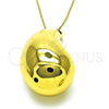 Oro Laminado Pendant Necklace, Gold Filled Style Chunky Design, Polished, Golden Finish, 04.368.0012.18