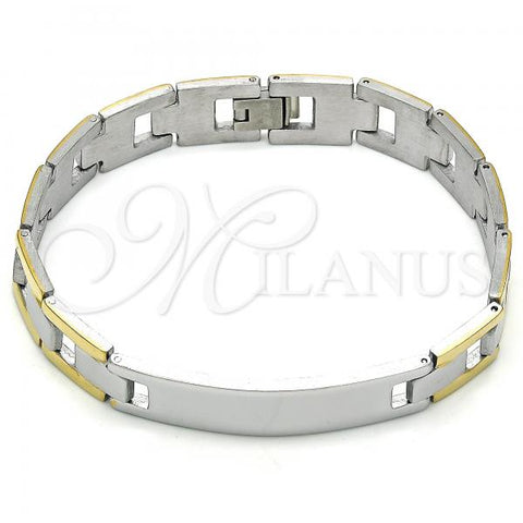 Stainless Steel Solid Bracelet, Polished, Two Tone, 03.114.0381.08