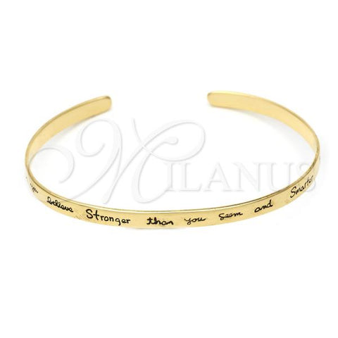Sterling Silver Individual Bangle, Love Design, Polished, Golden Finish, 07.174.0002.1 (06 MM Thickness, One size fits all)