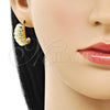 Oro Laminado Stud Earring, Gold Filled Style Polished, Golden Finish, 02.213.0596