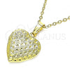 Oro Laminado Locket Pendant, Gold Filled Style Heart Design, Polished, Golden Finish, 05.117.0011
