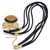 Oro Laminado Pendant Necklace, Gold Filled Style with Coffee Cubic Zirconia, Polished, Golden Finish, 04.182.0075.1.32