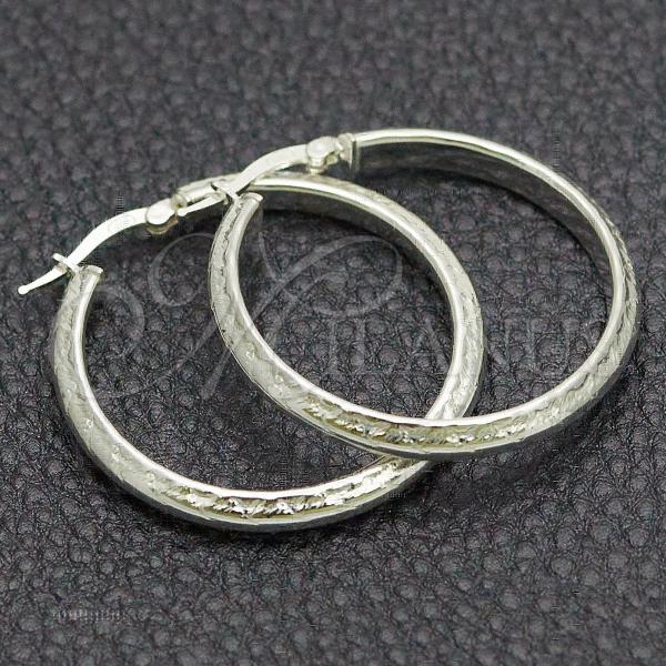Sterling Silver Medium Hoop, Diamond Cutting Finish, Silver Finish, 02.389.0119.30
