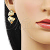 Oro Laminado Stud Earring, Gold Filled Style Polished, Golden Finish, 02.213.0659