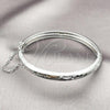 Rhodium Plated Individual Bangle, Diamond Cutting Finish, Rhodium Finish, 07.168.0015.06